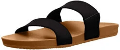 Reef Womens Sandals Vista | Vegan Leather Slides For Women With Cushion Bounce Footbed